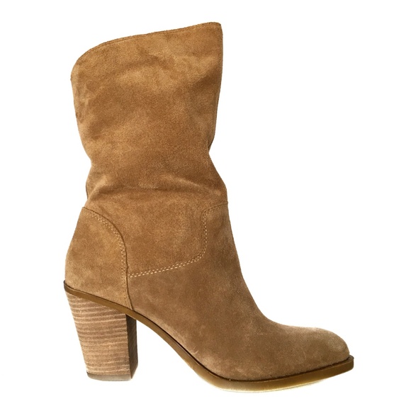 Lucky Brand Shoes - Lucky Brand Tan Leather Pull On Ankle Calf Boots